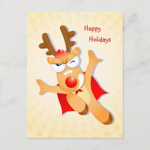 Reindeman batman glad helg Postcard Vykort
