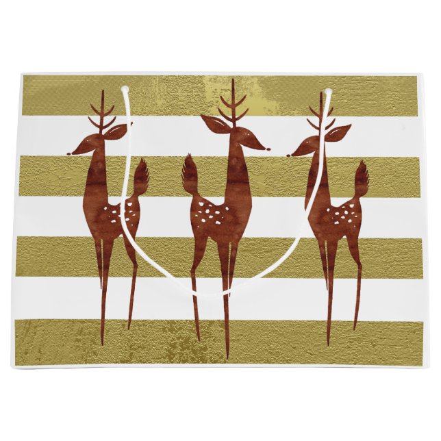 Reindepars elegant vintage guld vit stripe-reflekt (Framsidan)