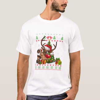 Reinder Hund älskare Santa T Shirt
