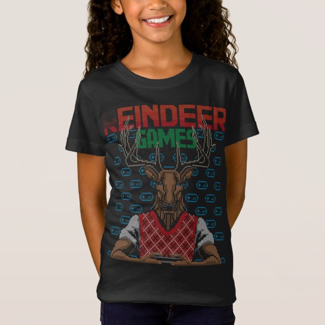 Reindethe Spela videospel Gamer - Vuxen jul S T Shirt (Framsida)
