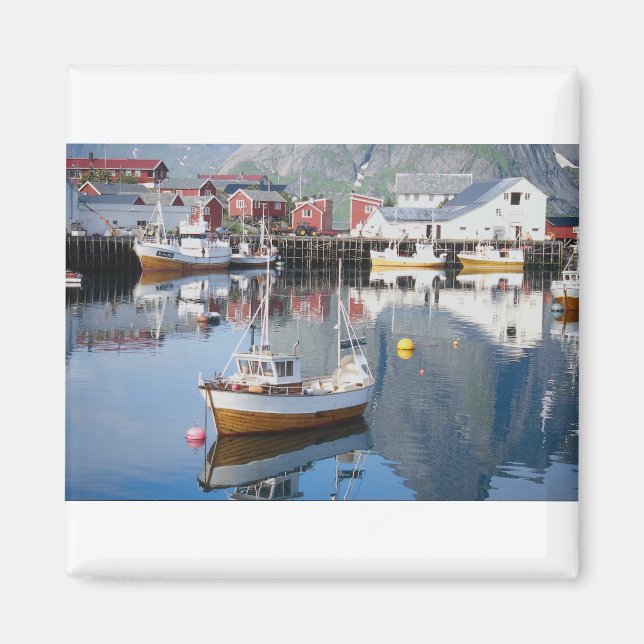 Reine-by, Lofoten, Norge Magnet (Framsidan)