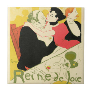 Reine de Joie Toulouse Lautrec Kakelplatta