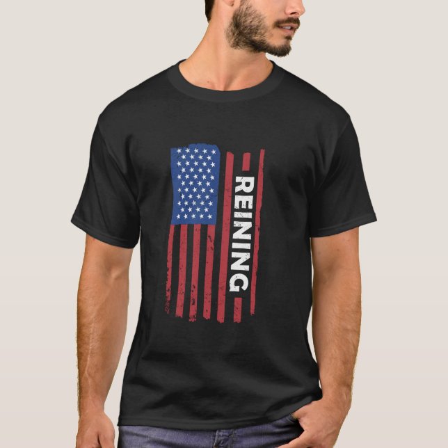 Reiner Us Flag Reining T Shirt (Framsida)