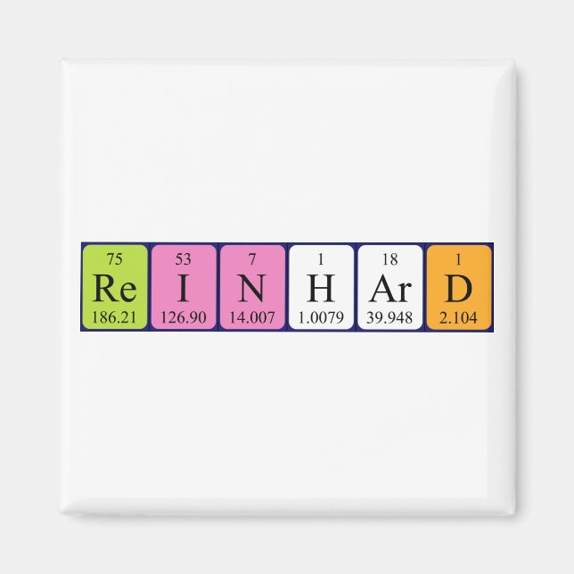 Reinhard periodisk bord namn magnet (Framsidan)
