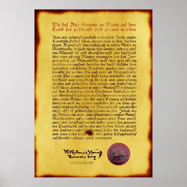 Reinheitsgebot Print Poster (Framsidan)