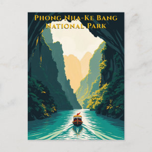 Reise längs floden i Phong Nha Vietnam Vykort