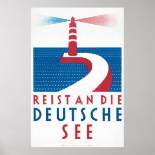 Reist and die deutsche Se Tysklanda Vintage affisc Poster