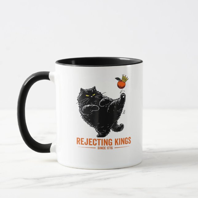 Rejecting Kings Since 1776 Patriotic Flag Design Mugg (Vänster)