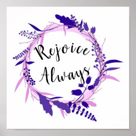 Rejoice Always 1 Thessaloniki 5:16-18 Christian Poster