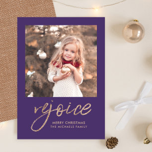 Rejoice and Be Glad Lila Rustic Photo Julkort
