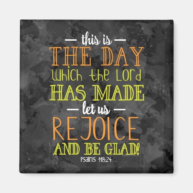 Rejoice and be Glad Typography Bible Verse Modern Magnet (Framsidan)