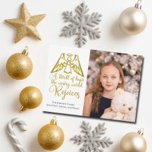 Rejoice Angel Elegant Guld-familjens fotojul