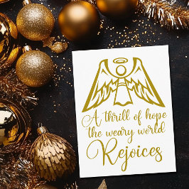 Rejoice Angel Elegant Guld Religiösa - jul Helg Vykort