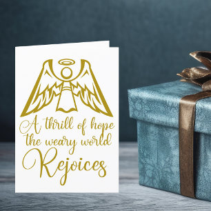 Rejoice Angel Elegant Guld Religiösa - jul Helgkort