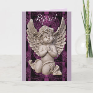Rejoice! Angel-julkort med bibelverse Kort