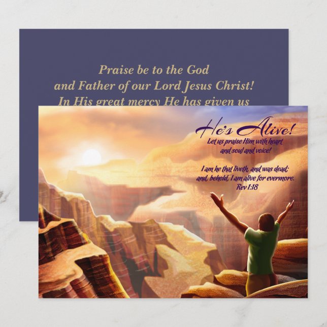 Rejoice. Anpassade Påsk-kort Julkort (Fram/baksida)