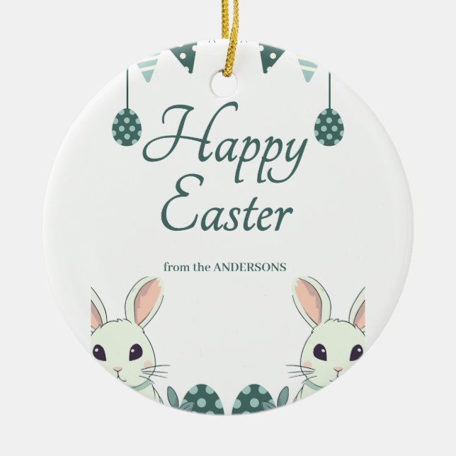 "Rejoice & Celebrate: Påsk Önskemål åt dig" Julgransprydnad Keramik (Framsidan)