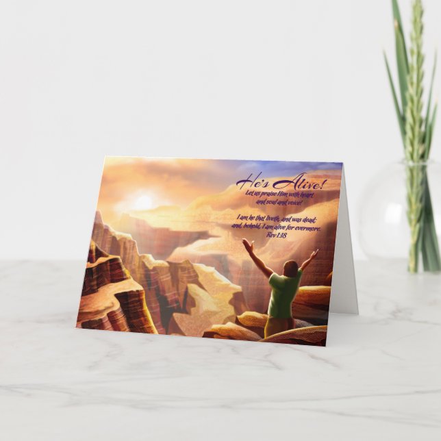 Rejoice. Christian Religiösa Påsk Card Helgkort (Framsida)