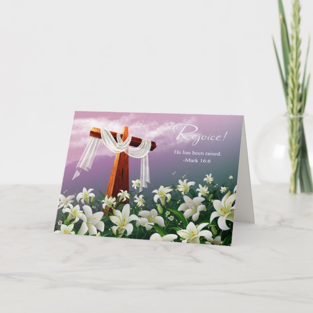 Rejoice. Christian Religiösa Påsk Cards Helgkort (Framsida)