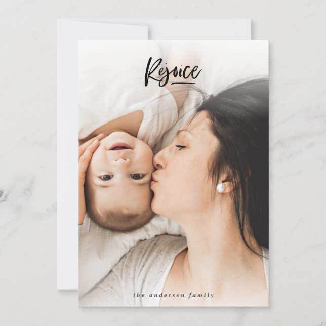 Rejoice christmas-fotokort, helgdag julkort (Framsida)
