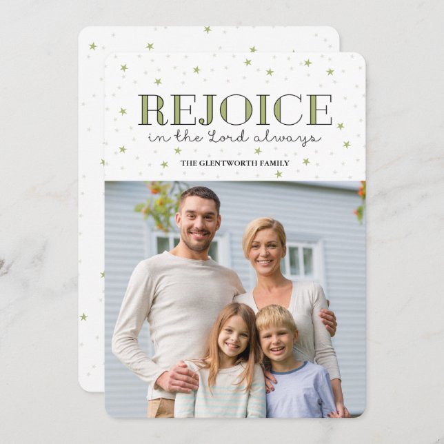 Rejoice Helgdag jul - fotopatkort Julkort (Fram/baksida)