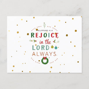 Rejoice in the Lord Alltid jul Postcard Vykort