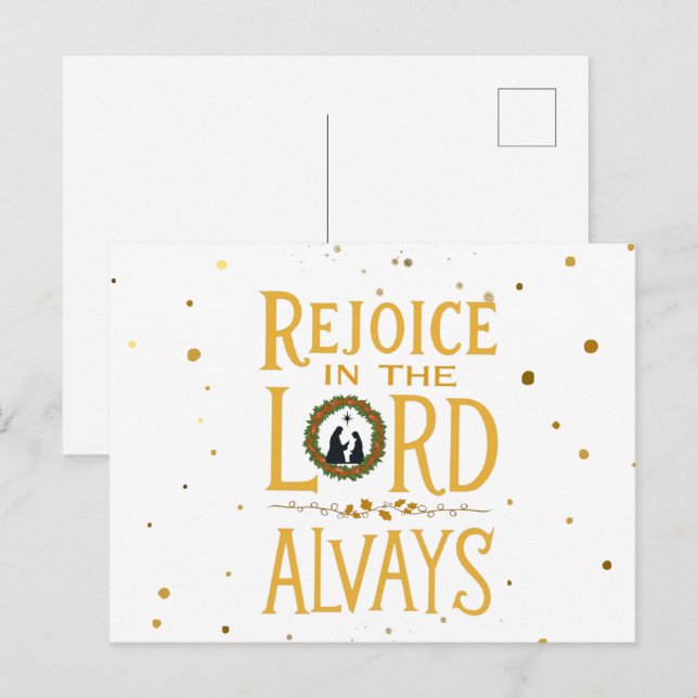 Rejoice in the Lord Alltid Postcard Vykort (Fram/baksida)