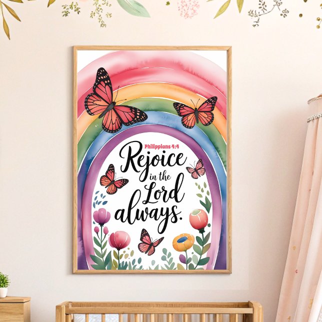 Rejoice in the Lord Always Christian Nursery Art Poster (Skapare uppladdad)