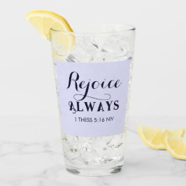 Rejoice in the Lord Bible Verse Christian Blue Glaskopp