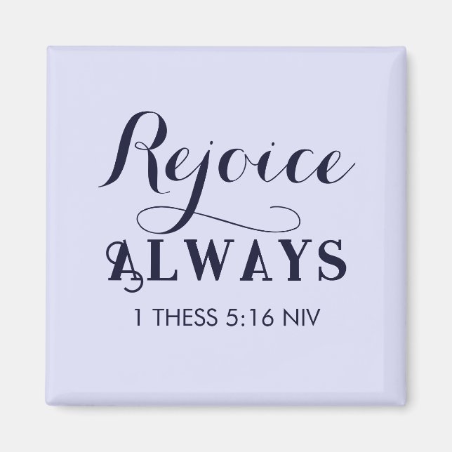 Rejoice in the Lord Bible Verse Christian Blue Magnet (Framsidan)