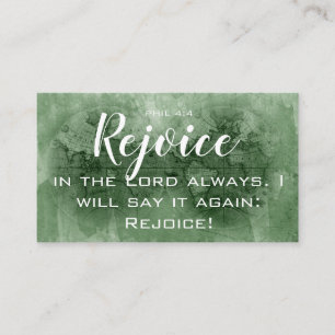 Rejoice in the Lord Bible Verse World Map Visitkort