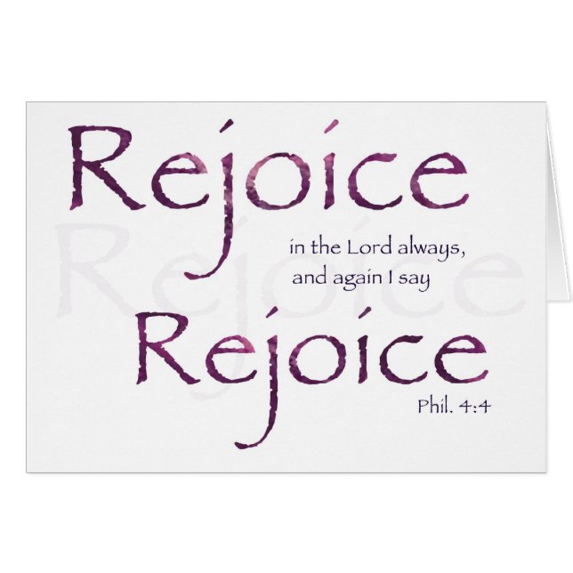 Rejoice in the Lord blank card Hälsningskort (Framsidan Horizontal)