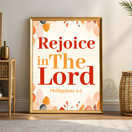 Rejoice in the Lord Boho Christian Wall Art print Poster
