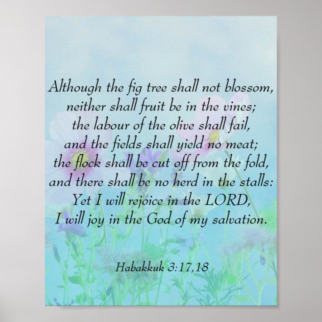 Rejoice in the Lord - Habakkuk 3:17,18 Poster (Framsidan)