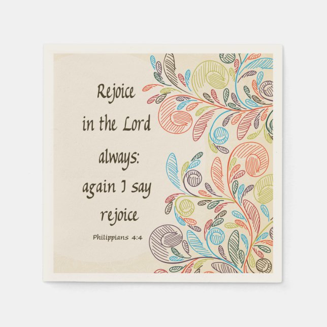 Rejoice in the Lord Napkins Pappersservett (Framsidan)