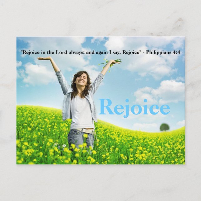 Rejoice in the Lord's Christian PostCard Art Vykort (Framsida)