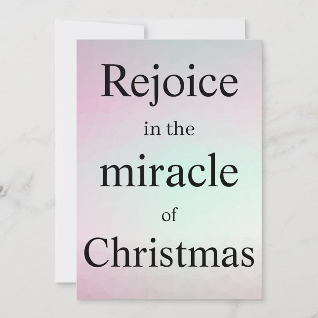 Rejoice In The Miracle Of Christmas Tack Kort (Framsida)