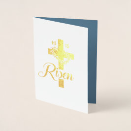 Rejoice. Jesus är Risen. Religiösa Påsk Folierat Kort