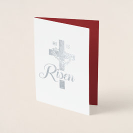 Rejoice. Jesus är Risen. Religiösa Påsk Folierat Kort