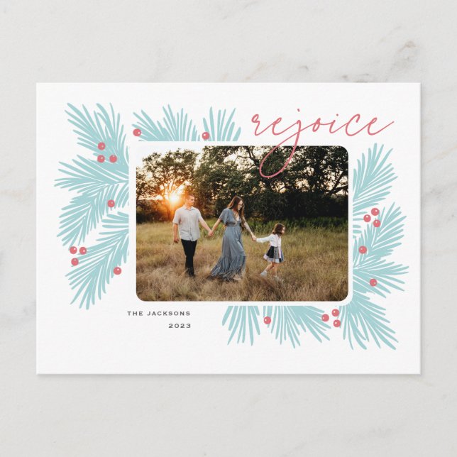 Rejoice Julgran grenar och bär Helg Vykort (Framsida)