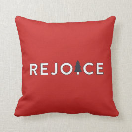 Rejoice Julgran Pillow - Red Kudde