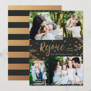 Rejoice Kollektivkort Faux Foil Black Julkort