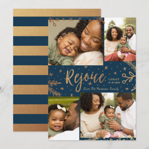 Rejoice Kollektivkort Faux Foil Blue Julkort