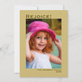 Rejoice! Minimalistisk Guld-fotojul Julkort