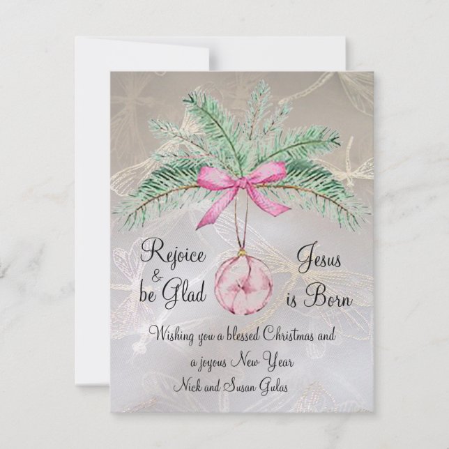 Rejoice och Glad Flat-julkort Julkort (Framsida)