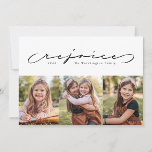 Rejoice religiösa helgdag tre fotokort julkort