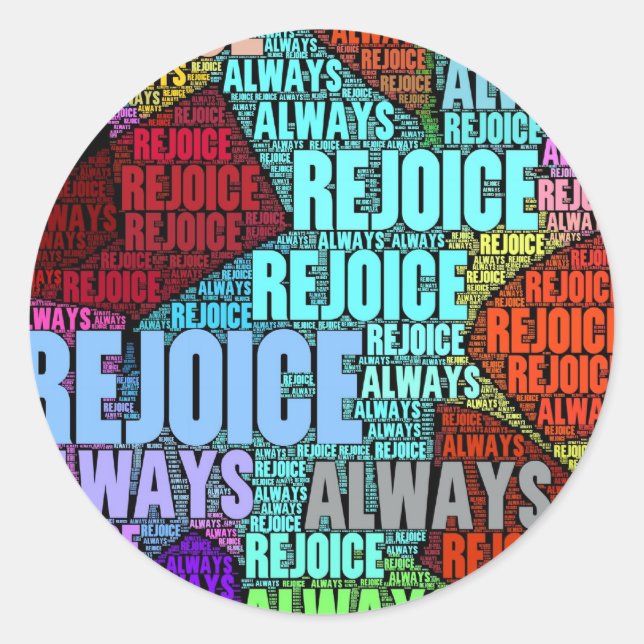 Rejoice! Runt Klistermärke (Framsida)
