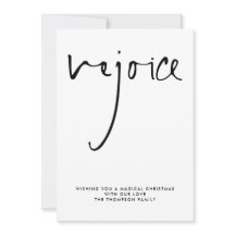 Rejoice Script Black White Namn jul