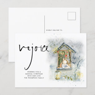 Rejoice Script-julflicka på Windows Vykort