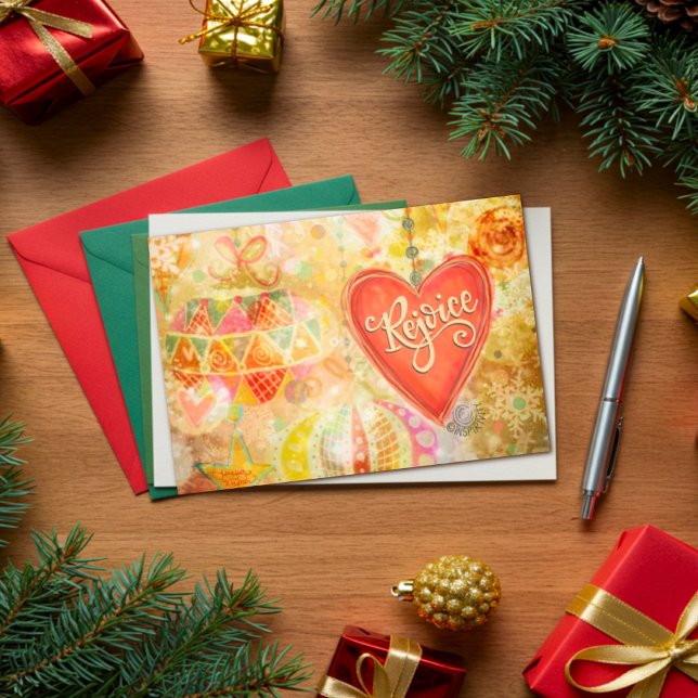 Rejoice Söt Ornaments inspiriviteter jul Kort (Skapare uppladdad)